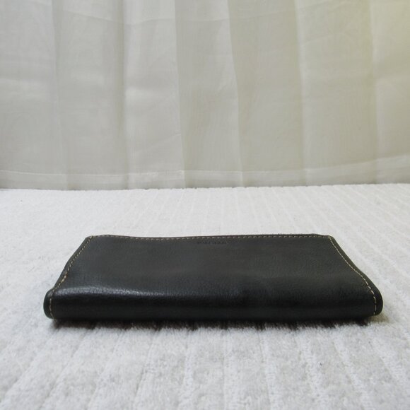 Fossil Leather Wallet Women Black Credit Card ID Slots Checkbook Holder Vintage - Picture 5 of 12